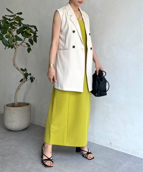 prose verse(プロズヴェール)の「クロスストラップナローキャミワンピ(ワンピース・レディース・グリーン/ブラウン/ブラック・フリ-)」の11枚目の写真