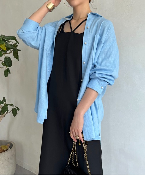 prose verse(プロズヴェール)の「クロスストラップナローキャミワンピ(ワンピース・レディース・グリーン/ブラウン/ブラック・フリ-)」の15枚目の写真