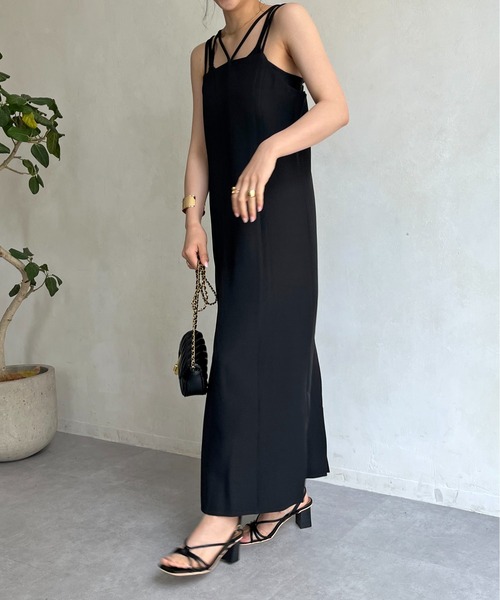 prose verse(プロズヴェール)の「クロスストラップナローキャミワンピ(ワンピース・レディース・グリーン/ブラウン/ブラック・フリ-)」の22枚目の写真