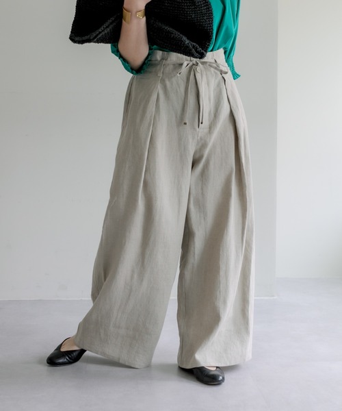 PUAL CE CIN（ピュアルセシン）の「麻キャンバスパンツ（その他パンツ・レディース・ブラック/ナチュラル・FREE）」の3枚目の写真
