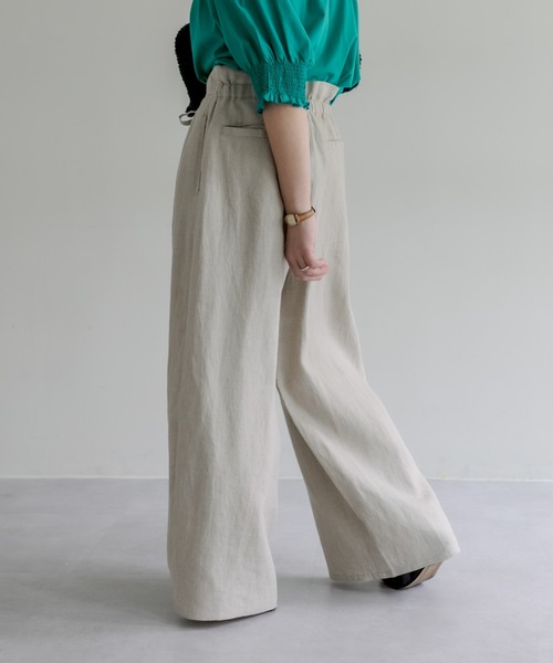 PUAL CE CIN（ピュアルセシン）の「麻キャンバスパンツ（その他パンツ・レディース・ブラック/ナチュラル・FREE）」の4枚目の写真