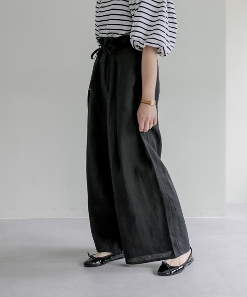 PUAL CE CIN（ピュアルセシン）の「麻キャンバスパンツ（その他パンツ・レディース・ブラック/ナチュラル・FREE）」の9枚目の写真