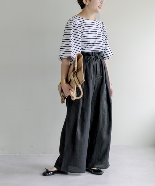 PUAL CE CIN（ピュアルセシン）の「麻キャンバスパンツ（その他パンツ・レディース・ブラック/ナチュラル・FREE）」の10枚目の写真