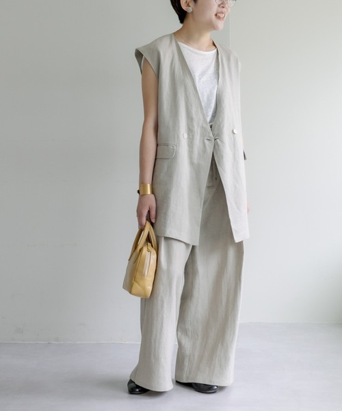 PUAL CE CIN（ピュアルセシン）の「麻キャンバスパンツ（その他パンツ・レディース・ブラック/ナチュラル・FREE）」の7枚目の写真