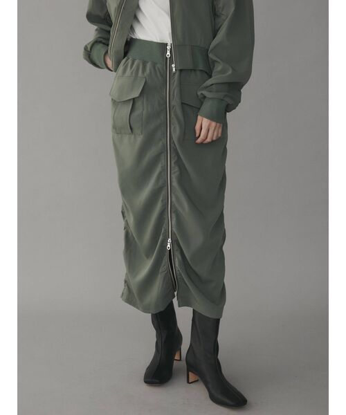 COTORICA（コトリカ）の「【THE DAYZ TOKYO】シャーリングミリタリータイトスカート【セットアップ対応】（スカート・レディース・ベージュ/カーキ・FREE）」の2枚目の写真