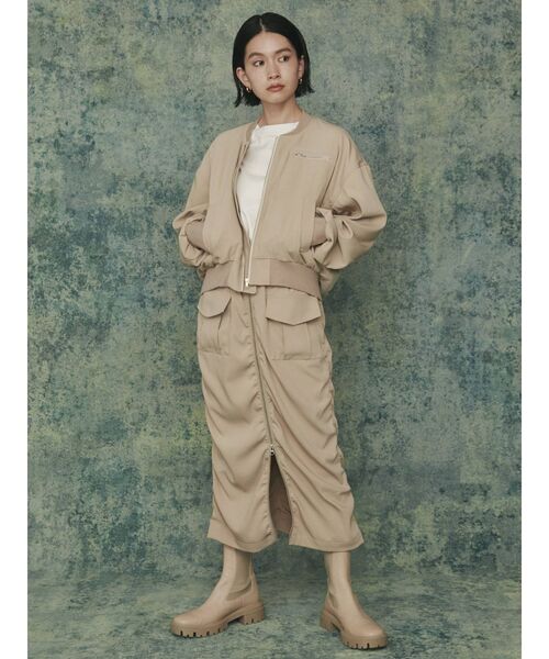 COTORICA（コトリカ）の「【THE DAYZ TOKYO】シャーリングミリタリータイトスカート【セットアップ対応】（スカート・レディース・ベージュ/カーキ・FREE）」の14枚目の写真