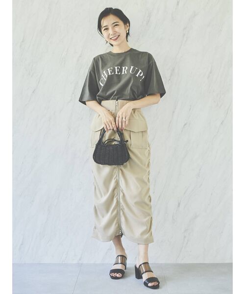 COTORICA（コトリカ）の「【THE DAYZ TOKYO】シャーリングミリタリータイトスカート【セットアップ対応】（スカート・レディース・ベージュ/カーキ・FREE）」の21枚目の写真