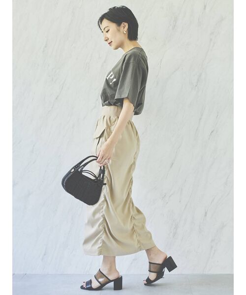 COTORICA（コトリカ）の「【THE DAYZ TOKYO】シャーリングミリタリータイトスカート【セットアップ対応】（スカート・レディース・ベージュ/カーキ・FREE）」の22枚目の写真