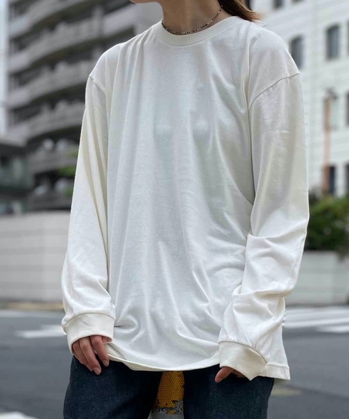 Printstar(プリントスター)の「Printstar / 5.6オンス ヘビーウェイトLS-Tシャツ(+リブ) / 00110-CLL(Tシャツ/カットソー・レディース・ホワイト/ブラック/ネイビー/グレー/カーキ/アイボリー・SMALL/MEDIUM/LARGE/X-LARGE/XX-LARGE/X-SMALL)」の5枚目の写真