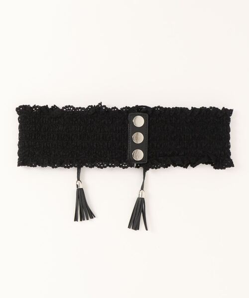 almo（アルモ）の「ﾚｰｽ編み上ﾍﾞﾙﾄ【YC】（ベルト・レディース・ホワイト/ブラック/キャメル・FREE）」の5枚目の写真