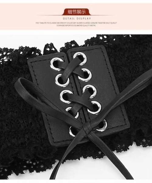 almo（アルモ）の「ﾚｰｽ編み上ﾍﾞﾙﾄ【YC】（ベルト・レディース・ホワイト/ブラック/キャメル・FREE）」の3枚目の写真