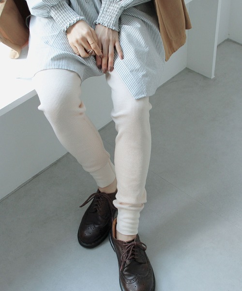Crisp（クリスプ）の「ミリタリーワッフルレギンス（レギンス/スパッツ・レディース・ベージュ/アイボリー・FREE）」の20枚目の写真