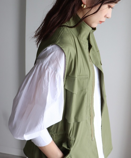 COURO（コウロ）の「M-65ミリタリーベスト（ベスト・レディース・ホワイト/ブラック/カーキ・FREE）」の21枚目の写真