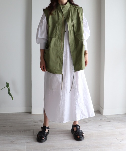 COURO（コウロ）の「M-65ミリタリーベスト（ベスト・レディース・ホワイト/ブラック/カーキ・FREE）」の12枚目の写真