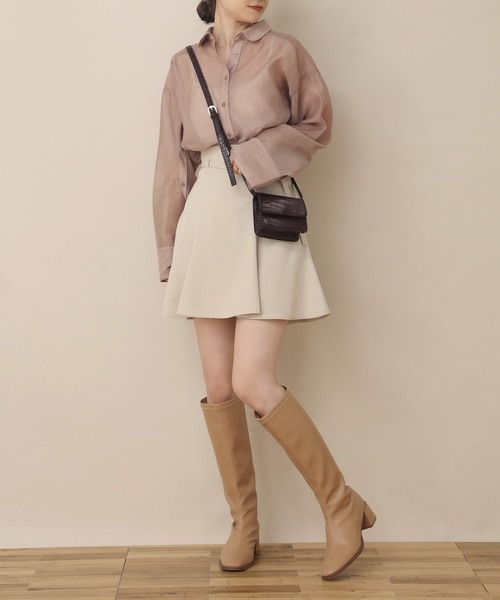 one after another NICE CLAUP（ワンアフターアナザーナイスクラップ）の「【2022AWアイテム】ストレッチロングブーツ（ブーツ・レディース・ブラック/ベージュ・SMALL/MEDIUM/LARGE）」の10枚目の写真