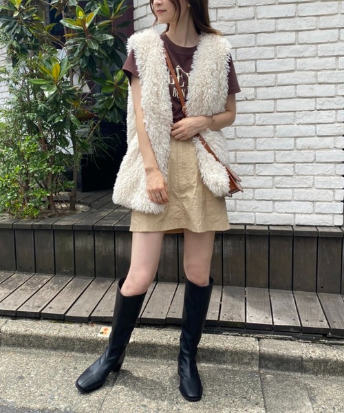 one after another NICE CLAUP（ワンアフターアナザーナイスクラップ）の「【2022AWアイテム】ストレッチロングブーツ（ブーツ・レディース・ブラック/ベージュ・SMALL/MEDIUM/LARGE）」の17枚目の写真