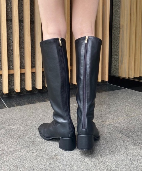 one after another NICE CLAUP（ワンアフターアナザーナイスクラップ）の「【2022AWアイテム】ストレッチロングブーツ（ブーツ・レディース・ブラック/ベージュ・SMALL/MEDIUM/LARGE）」の16枚目の写真