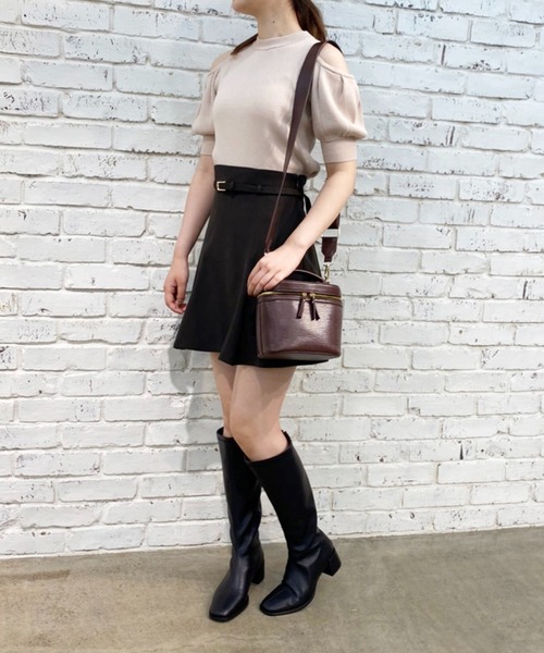 one after another NICE CLAUP（ワンアフターアナザーナイスクラップ）の「【2022AWアイテム】ストレッチロングブーツ（ブーツ・レディース・ブラック/ベージュ・SMALL/MEDIUM/LARGE）」の21枚目の写真