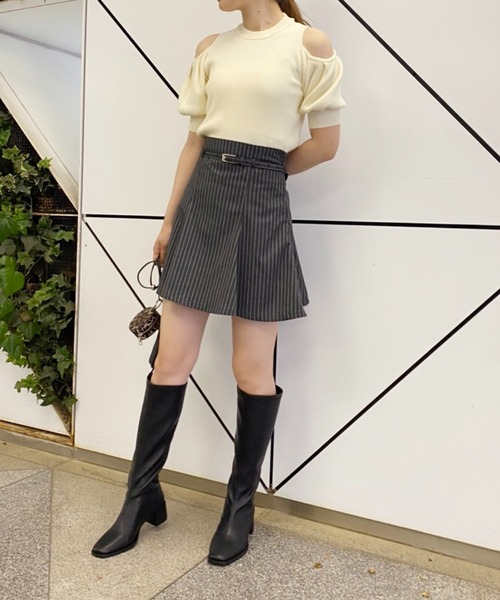 one after another NICE CLAUP（ワンアフターアナザーナイスクラップ）の「【2022AWアイテム】ストレッチロングブーツ（ブーツ・レディース・ブラック/ベージュ・SMALL/MEDIUM/LARGE）」の22枚目の写真