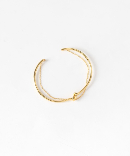 JUICY ROCK(ジューシーロック)の「K14gold-filled/SV925 チェーン&ノットバングル(バングル/リストバンド・レディース・シルバー/ゴールド・ONE SIZE)」の2枚目の写真