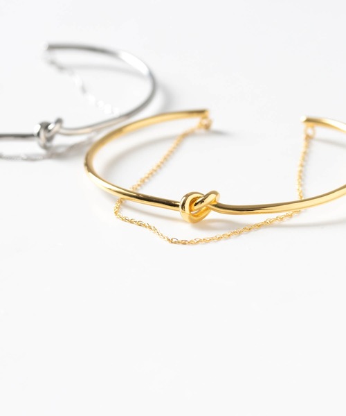 JUICY ROCK(ジューシーロック)の「K14gold-filled/SV925 チェーン&ノットバングル(バングル/リストバンド・レディース・シルバー/ゴールド・ONE SIZE)」の3枚目の写真