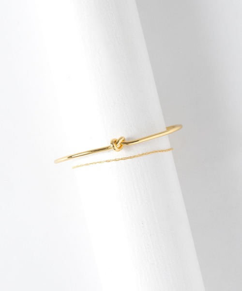 JUICY ROCK(ジューシーロック)の「K14gold-filled/SV925 チェーン&ノットバングル(バングル/リストバンド・レディース・シルバー/ゴールド・ONE SIZE)」の4枚目の写真