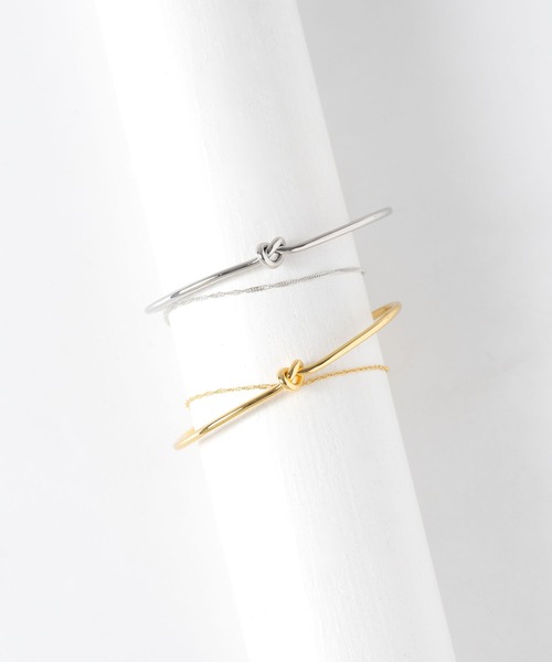 JUICY ROCK(ジューシーロック)の「K14gold-filled/SV925 チェーン&ノットバングル(バングル/リストバンド・レディース・シルバー/ゴールド・ONE SIZE)」の6枚目の写真