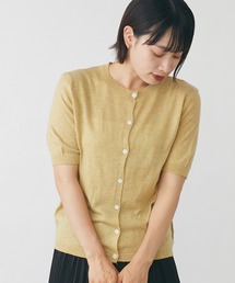 Uネック半袖カーディガン