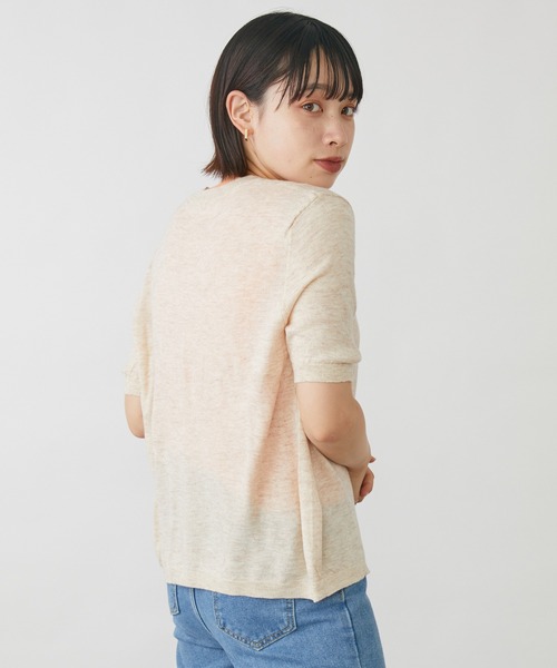 mebole（メボレ）の「Uネック半袖カーディガン（カーディガン/ボレロ・レディース・ホワイト/ブラック/ピンク/ブルー/ライトグリーン/オートミール・FREE）」の16枚目の写真