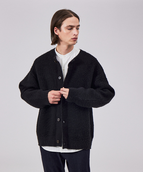 MYSELF ABAHOUSE（マイセルフアバハウス）の「【アンサンブル対応】シャギーニットクルーカーディガン（カーディガン/ボレロ・メンズ・ブラック/グレー/グリーン/ベージュ/ブルー・46/48）」の2枚目の写真