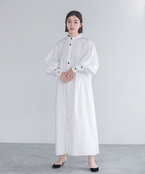 e/rm（イーアールエム）の「【e/rm】ロングカフスハイネックワンピース　157774（ワンピース・レディース・アイボリー/グリーン系その他4/ネイビー/ライトブルー・FREE）」の16枚目の写真