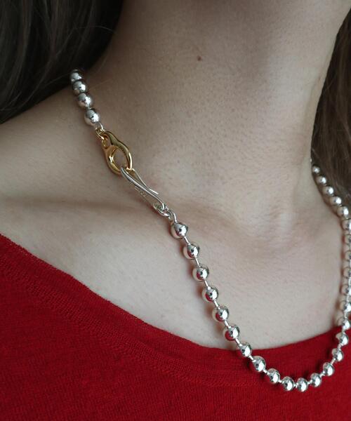 in mood(インムード)の「<in mood>6 ボールチェーン ネックレス(ネックレス・レディース・シルバー・FREE)」の3枚目の写真