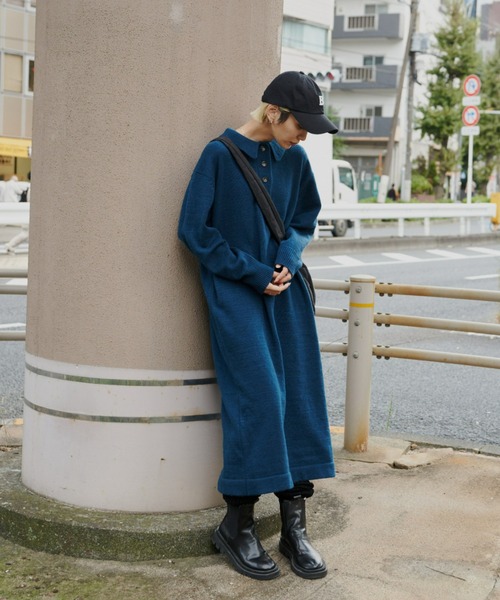Auntie Rosa Holiday(アンティローザホリデー)の「ポロニットワンピース(ワンピース・レディース・ブラック/ネイビー/オフホワイト・FREE)」の15枚目の写真
