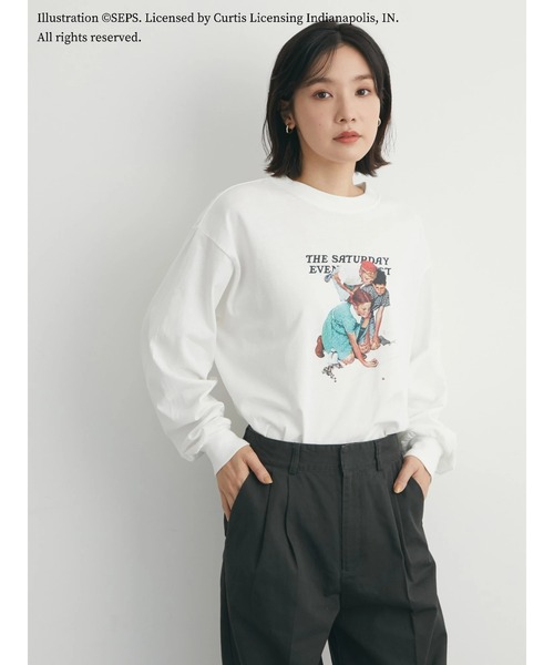 Green　Parks（グリーンパークス）の「TSEP フレンズプリントロンT＊（Tシャツ/カットソー・レディース・オフホワイト・FREE）」の15枚目の写真