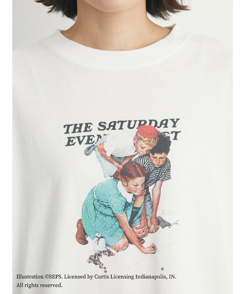 Green　Parks（グリーンパークス）の「TSEP フレンズプリントロンT＊（Tシャツ/カットソー・レディース・オフホワイト・FREE）」の7枚目の写真