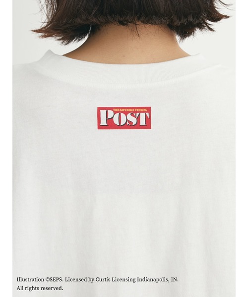 Green　Parks（グリーンパークス）の「TSEP フレンズプリントロンT＊（Tシャツ/カットソー・レディース・オフホワイト・FREE）」の4枚目の写真