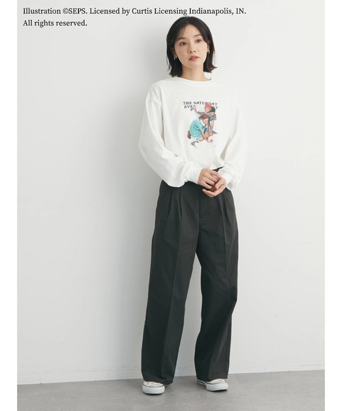 Green　Parks（グリーンパークス）の「TSEP フレンズプリントロンT＊（Tシャツ/カットソー・レディース・オフホワイト・FREE）」の10枚目の写真