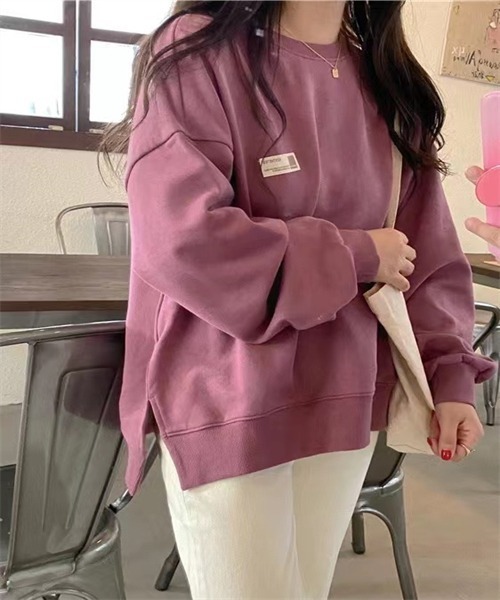 FREE STYLISTS(フリー スタイリスト)の「サイドスリットプルオーバー(Tシャツ/カットソー・レディース・パープル/ピンク/ボルドー/ライトベージュ/ブルー・FREE)」の20枚目の写真