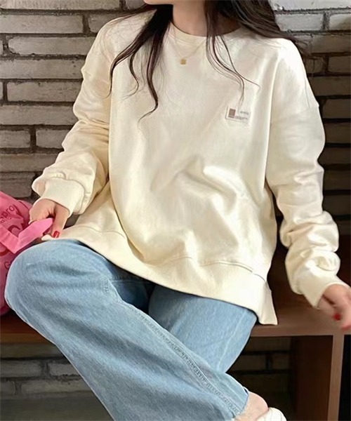 FREE STYLISTS(フリー スタイリスト)の「サイドスリットプルオーバー(Tシャツ/カットソー・レディース・パープル/ピンク/ボルドー/ライトベージュ/ブルー・FREE)」の11枚目の写真