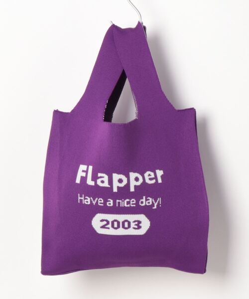 FLAPPER(フラッパー)の「ニットスーパーバッグ(トートバッグ・レディース・イエロー/パープル/ブラウン/ピンク/ブラック/ライトブルー・FREE)」の4枚目の写真