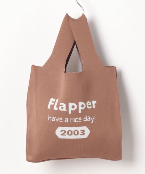 FLAPPER(フラッパー)の「ニットスーパーバッグ(トートバッグ・レディース・イエロー/パープル/ブラウン/ピンク/ブラック/ライトブルー・FREE)」の2枚目の写真