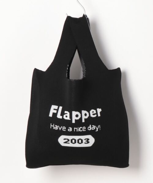 FLAPPER(フラッパー)の「ニットスーパーバッグ(トートバッグ・レディース・イエロー/パープル/ブラウン/ピンク/ブラック/ライトブルー・FREE)」の1枚目の写真