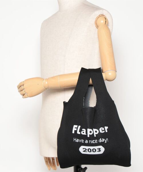 FLAPPER(フラッパー)の「ニットスーパーバッグ(トートバッグ・レディース・イエロー/パープル/ブラウン/ピンク/ブラック/ライトブルー・FREE)」の10枚目の写真