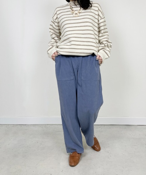 StyleSea(スタイルシー)の「コーデュロイストレートストレッチパンツ(その他パンツ・レディース・ブラック/オレンジ/ブルー/アイボリー・FREE)」の5枚目の写真