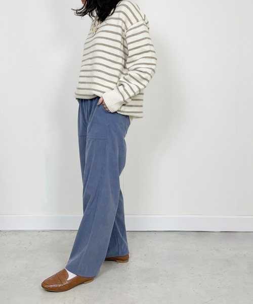 StyleSea(スタイルシー)の「コーデュロイストレートストレッチパンツ(その他パンツ・レディース・ブラック/オレンジ/ブルー/アイボリー・FREE)」の6枚目の写真