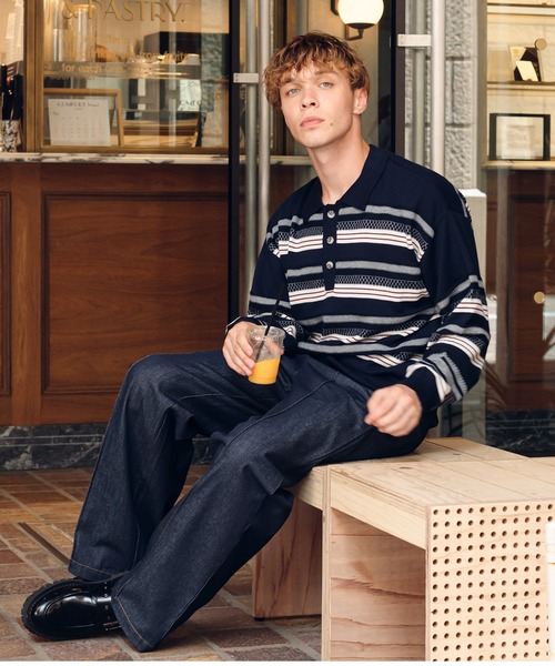 ONCILY（オンシェリー）の「JACQUARD KNIT POLO SHIRT