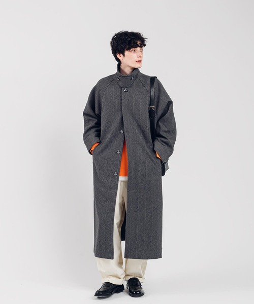 MUHET（ミュエータ）の「ヘリンボンステンカラーコート（ステンカラーコート・レディース・ブラウン/チャコールグレー・MEDIUM/X-LARGE）」の5枚目の写真