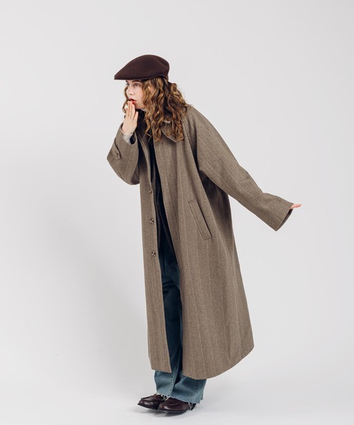 MUHET（ミュエータ）の「ヘリンボンステンカラーコート（ステンカラーコート・レディース・ブラウン/チャコールグレー・MEDIUM/X-LARGE）」の19枚目の写真