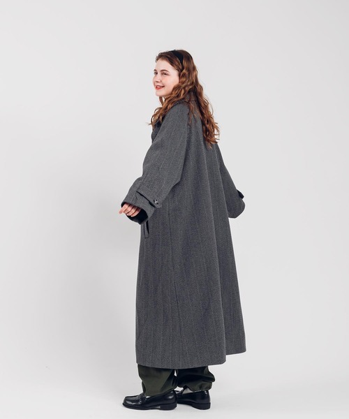 MUHET（ミュエータ）の「ヘリンボンステンカラーコート（ステンカラーコート・レディース・ブラウン/チャコールグレー・MEDIUM/X-LARGE）」の17枚目の写真