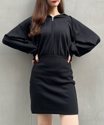 INGNI | フードZIPスウェットミニワンピース(スウェット)